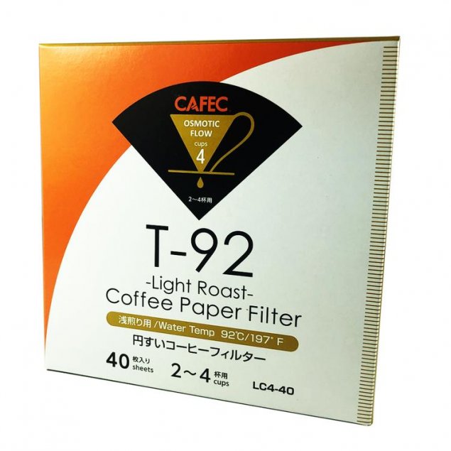 Cafec T-92 Light Roast Filter Paper 2-4 Cup 40 Pack