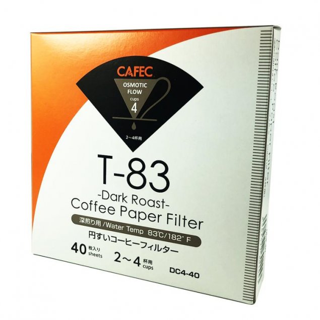 Cafec T-83 Dark Roast Filter Paper 2-4 Cup 40 Pack